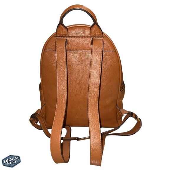 Michael Kors Brown/Gold Abbey Studded Leather Medium Backpack - Picture 3 of 11